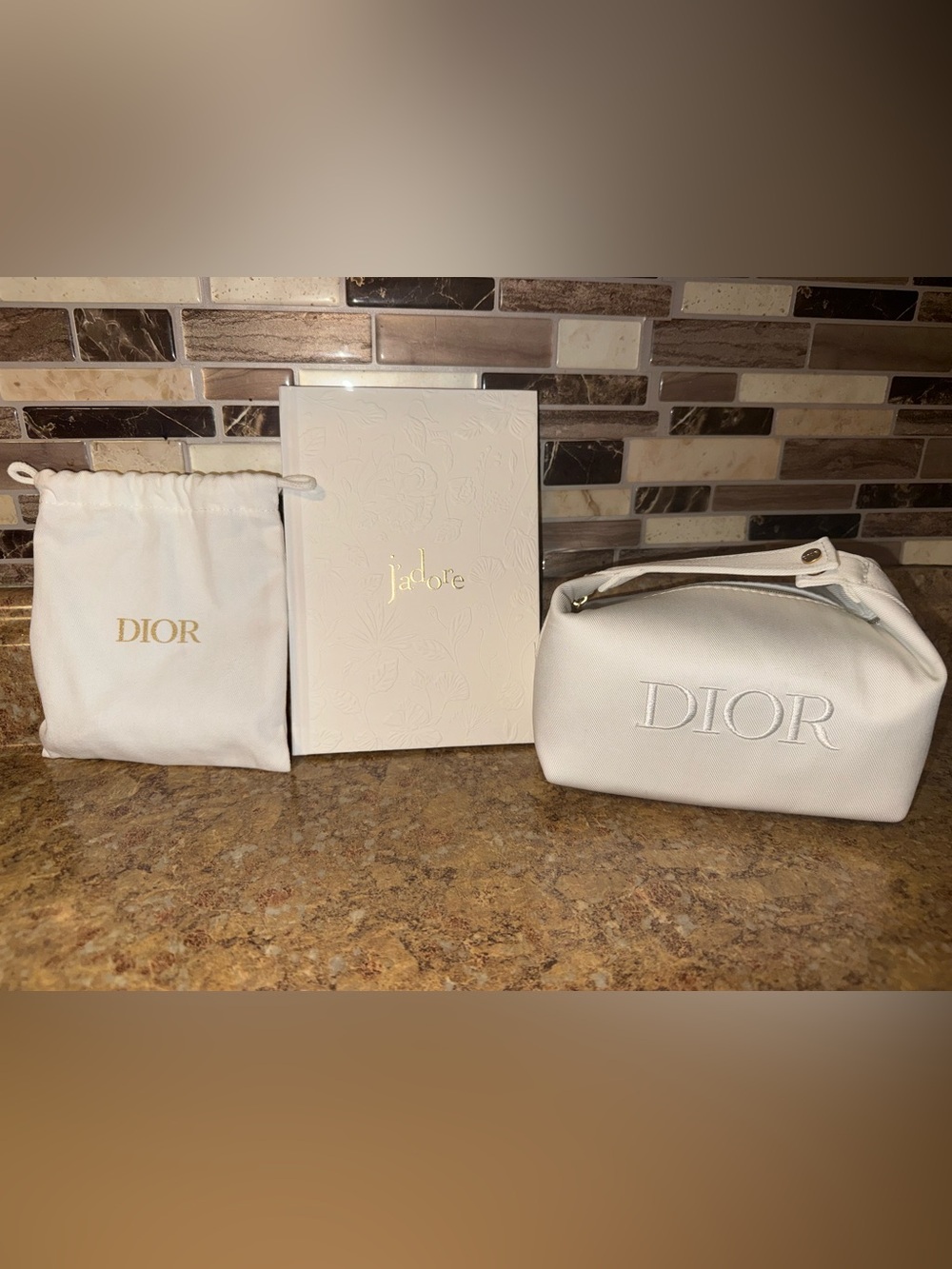 *** DIOR BUNDLE: DIOR Cosmetic Bag, Small Dustbag & Unlined Notebook ***